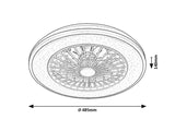 Plafoniera LED Dalfon2 cu ventilator, 48W, 2800lm, 3000K-6500K, D.48,5cm, IP20, Rabalux, 71331
