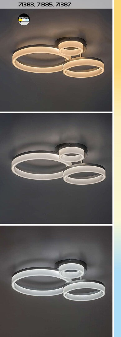 Plafoniera LED Amilia, crom, 24W, 2650lm, 3000K/4000K/6500K, IP20, Rabalux, 71387