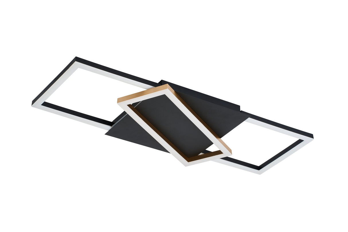 Plafoniera LED Kitlee, negru/ auriu, 40W, 3600lm, 3000-6500K, IP20, Rabalux, 71391