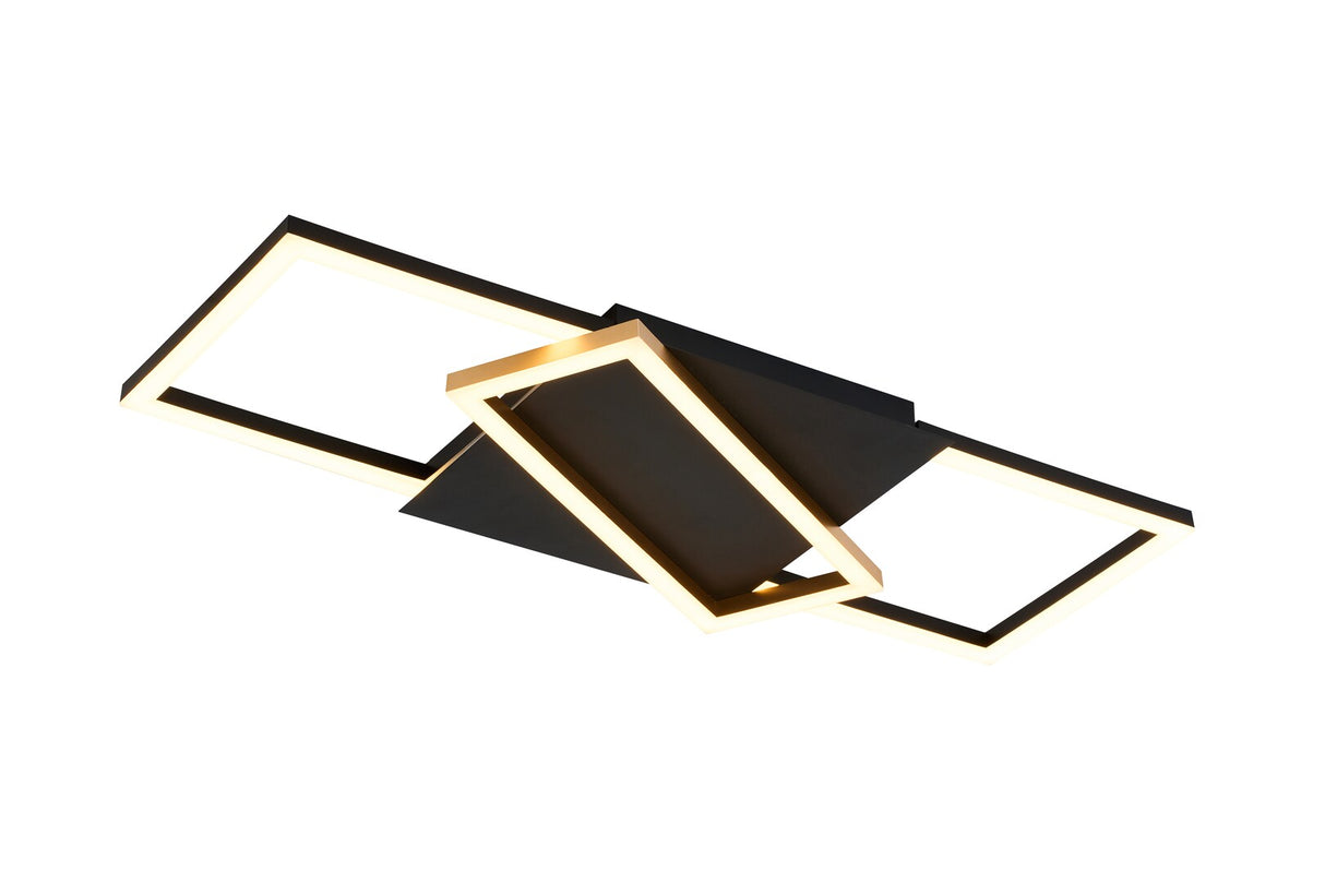 Plafoniera LED Kitlee, negru/ auriu, 40W, 3600lm, 3000-6500K, IP20, Rabalux, 71391