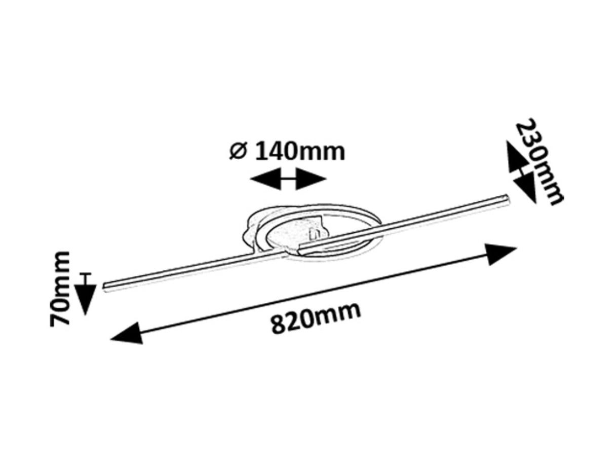 Plafoniera Twisterra, negru, LED 24W, 1800lm, 4000K, IP20, Rabalux, 71395