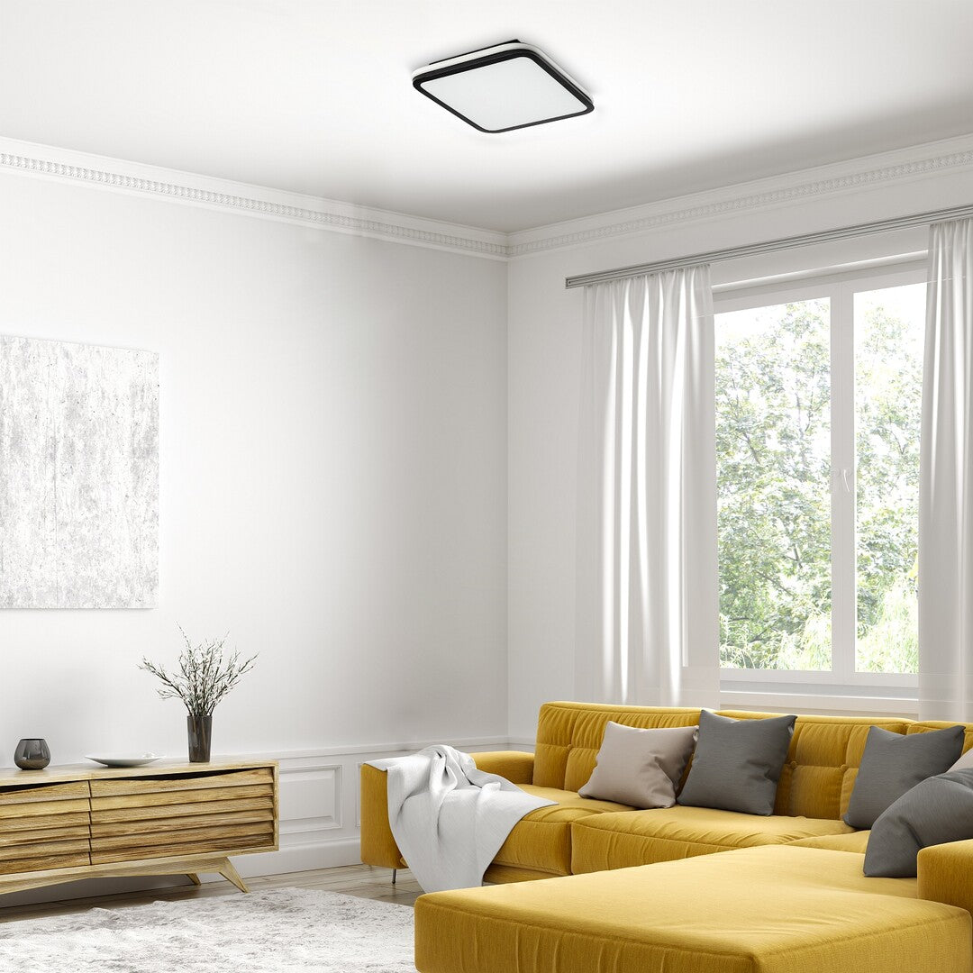 Plafoniera LED Serkan, negru, 43W, 2600lm, 3000-6500K, IP20, Rabalux, 71399