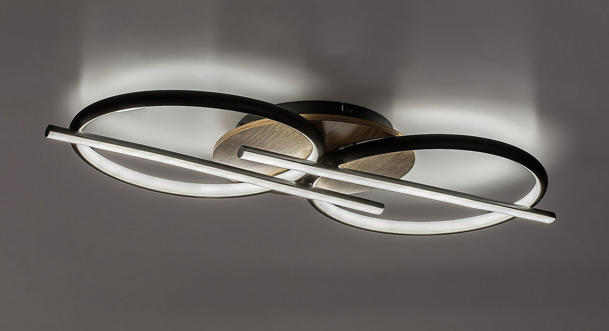 Plafoniera LED Arash, negru, 40W, 2200lm, 3000/4000/6500K, IP20, Rabalux, 71403