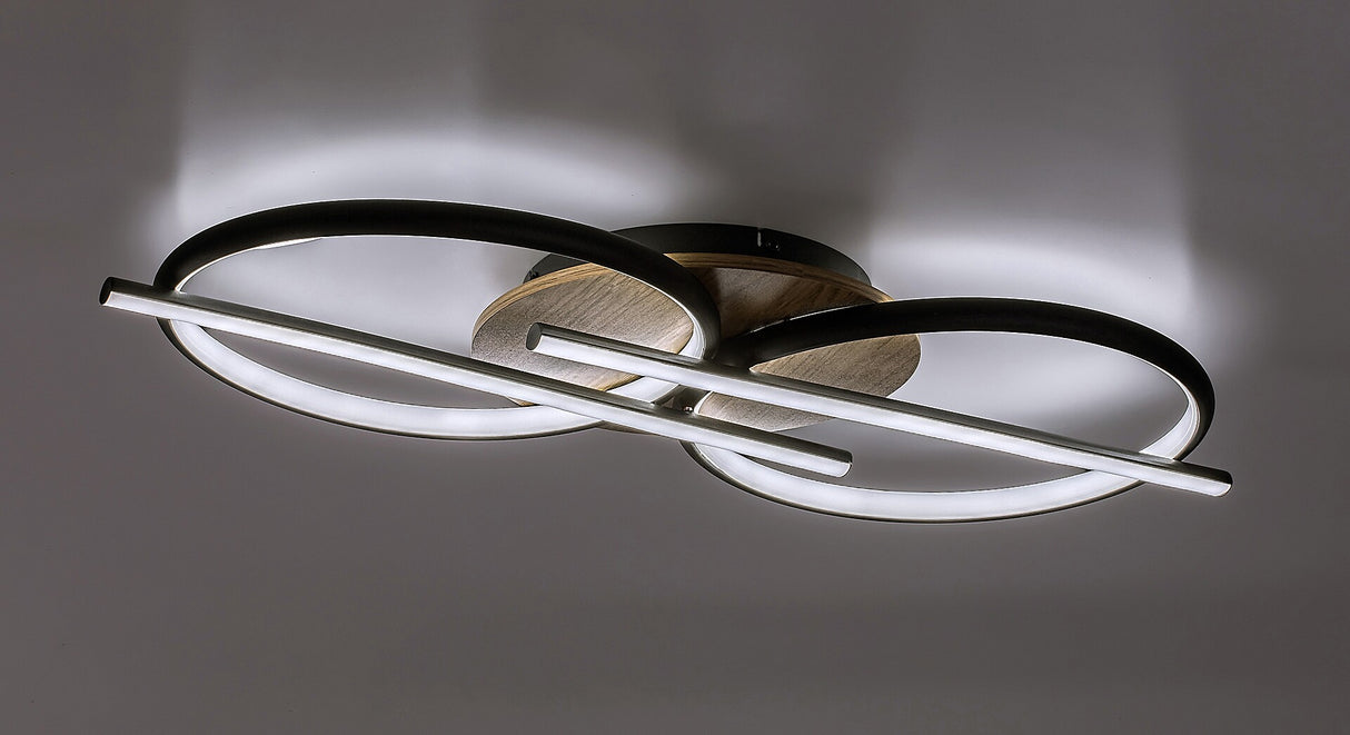 Plafoniera LED Arash, negru, 40W, 2200lm, 3000/4000/6500K, IP20, Rabalux, 71403