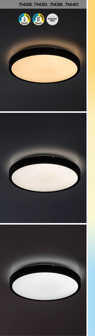 Plafoniera LED Alenzo, negru, 24W, 1500lm, 3000K-6000K, IP44, Rabalux, 71438