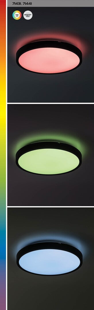 Plafoniera LED Alenzo, negru, 36W, 2380lm, 3000K-6000K, IP44, Rabalux, 71441