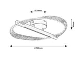 Plafoniera LED Olyssia, auriu, 24W, 1300lm, 3000K, L.52cm, IP20, Rabalux, 71464