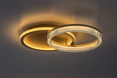 Plafoniera LED Rivona, auriu, 22W, 1500lm, 3000K-6500K, L.53cm, IP20, Rabalux, 71472