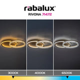 Plafoniera LED Rivona, auriu, 22W, 1500lm, 3000K-6500K, L.53cm, IP20, Rabalux, 71472