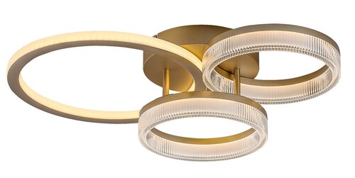 Plafoniera LED Rivona, auriu, 38W, 3500lm, 3000K-6500K, L.58cm, IP20, Rabalux, 71473