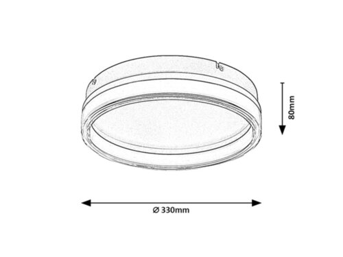 Plafoniera LED Seraphiel, negru, 18W, 1110lm, 3000K-6500K, D.33cm, IP20, Rabalux, 71478