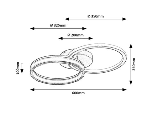 Plafoniera LED Seraphiel, negru, 38W, 3100lm, 3000K-6500K, L.60cm, IP20, Rabalux, 71479