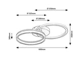 Plafoniera LED Seraphiel, negru, 38W, 3100lm, 3000K-6500K, L.60cm, IP20, Rabalux, 71479