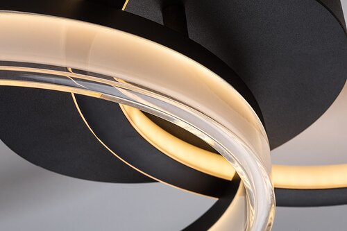 Plafoniera LED Seraphiel, negru, 38W, 3100lm, 3000K-6500K, L.60cm, IP20, Rabalux, 71479