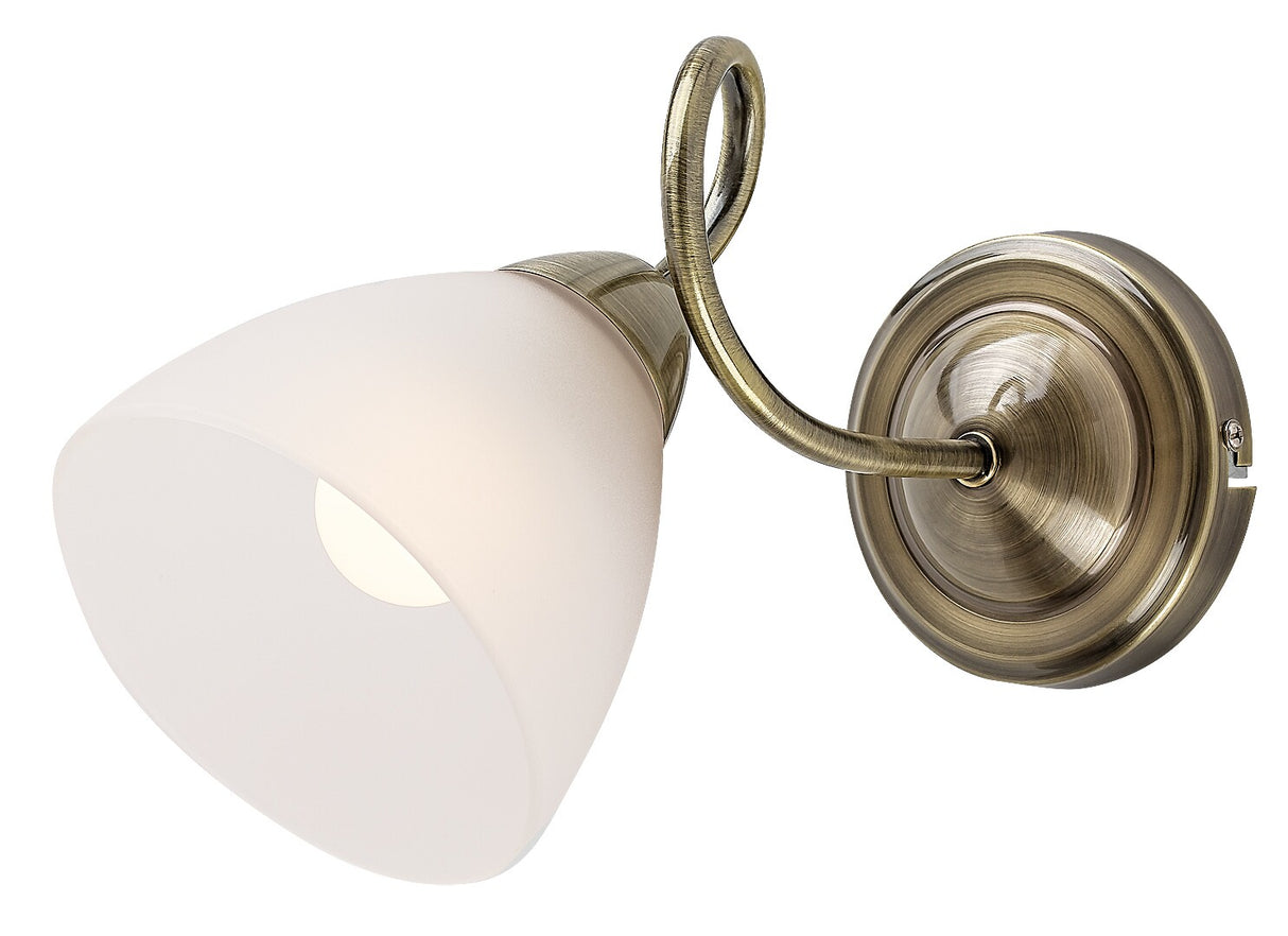 Aplică vintage bronz cu abajur alb pentru dormitor și living – Palomina
