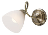 Aplică vintage bronz cu abajur alb pentru dormitor și living – Palomina