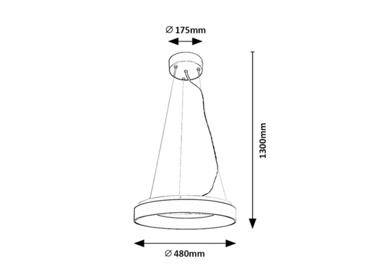 Suspensie Ceilo, negru, 3150lm, LED 38W, 3000K-6500K, Rabalux 72001