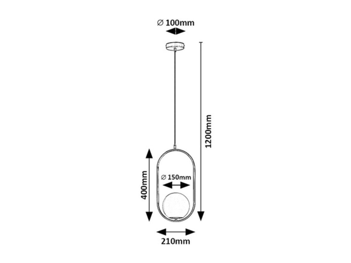 Suspensie Ghita, 1xE27, negru, Rabalux, 72028