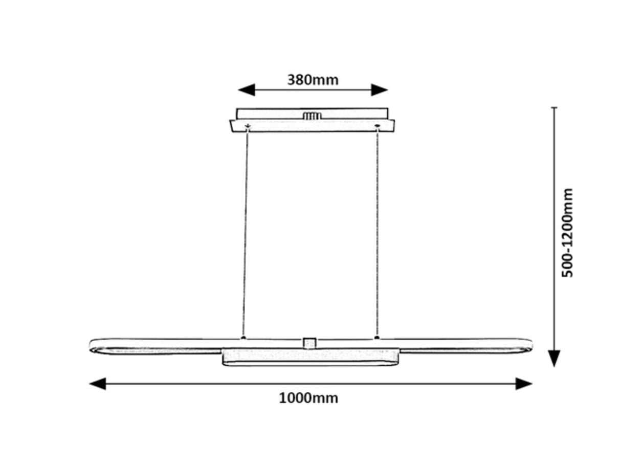 Suspensie Contessa, metal cromat, LED, 48W, 2900 lumeni, 4000K, L.100 cm, Rabalux 72031