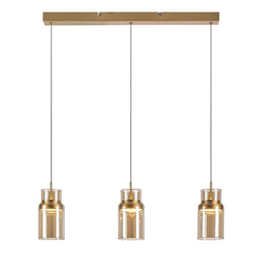 Lustră LED suspendată Zayen, auriu, 27W, 1400 lm, 3000K, L. 59 cm – Rabalux 72036