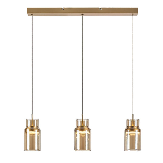 Lustră LED suspendată Zayen, auriu, 27W, 1400 lm, 3000K, L. 59 cm – Rabalux 72036