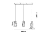 Lustră LED suspendată Zayen, auriu – dimensiunile corpului de iluminat, Rabalux 72036