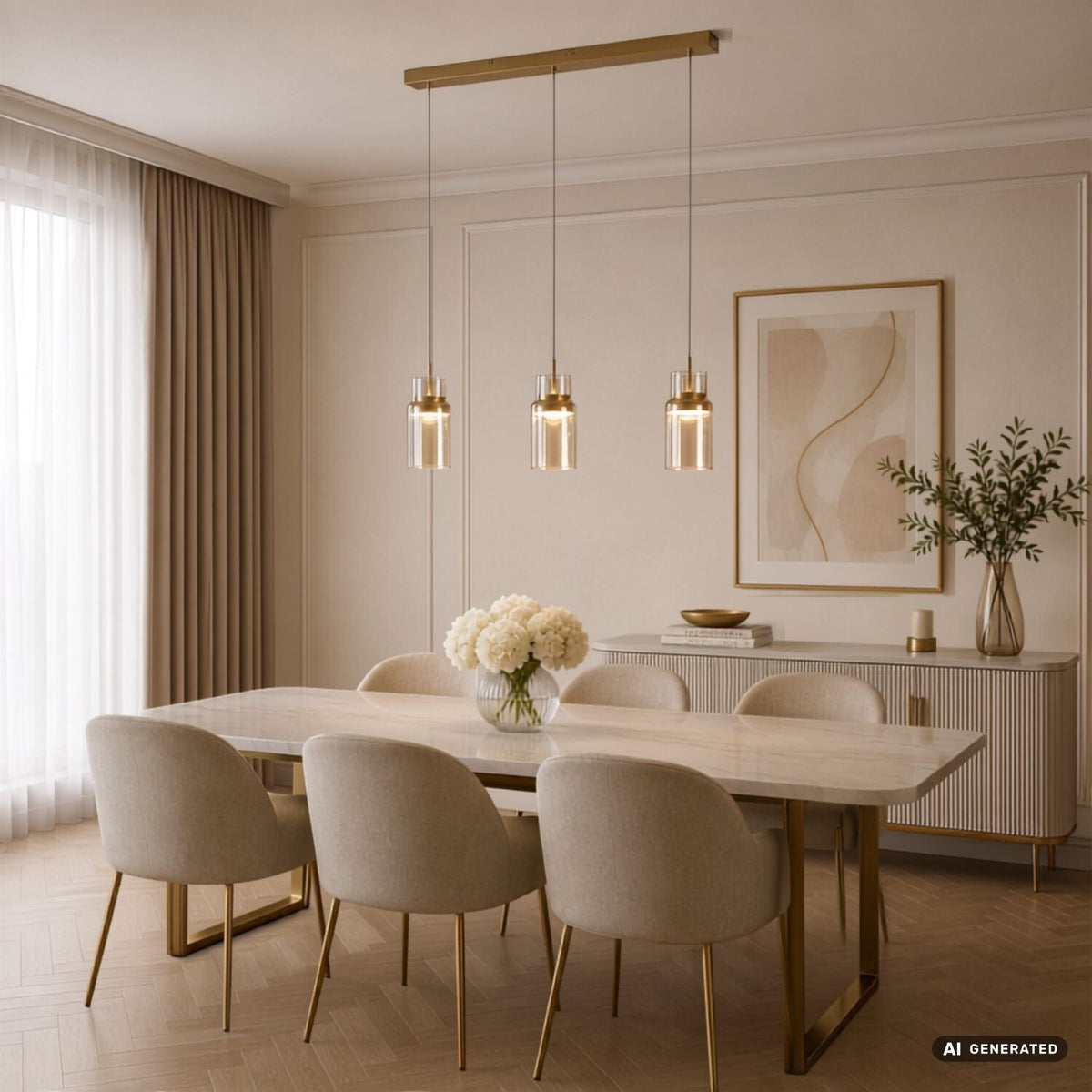 Lustră LED suspendată Zayen, auriu – imagine ambientală 2, Rabalux 72036