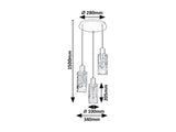 Lustra suspendata Fumea, negru, 3xE27, IP20, Rabalux, 72038