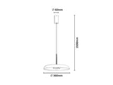 Lustră LED suspendată Odete, auriu – dimensiunile corpului de iluminat, Rabalux 72044