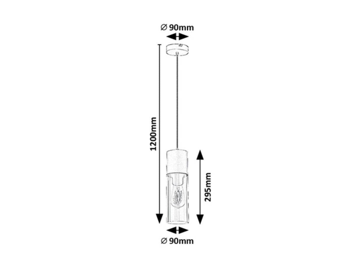 Suspensie Ronno, negru, 1xE27, Rabalux 72051