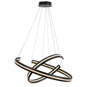 Lustră LED suspendată Zadie, negru, 80W, 6400 lm, 3000–6500K, Ø 70 cm – Rabalux 72052