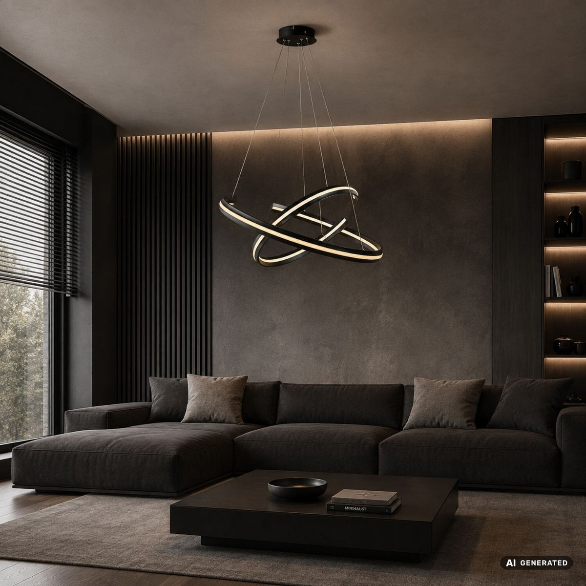 Lustră LED suspendată Zadie, negru – imagine ambientală 1, Rabalux 72052