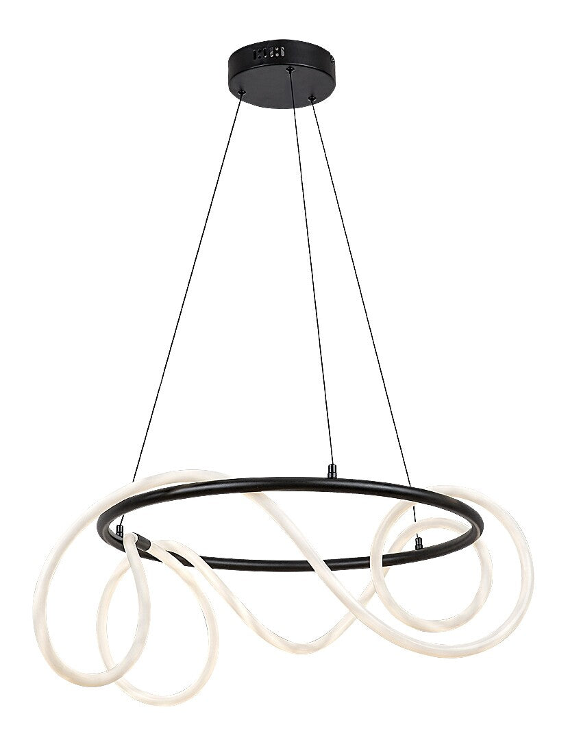 Lustra suspendata LED Montema, negru, 54W, 4480lm, 4000K, D.60cm, IP20, Rabalux, 72191
