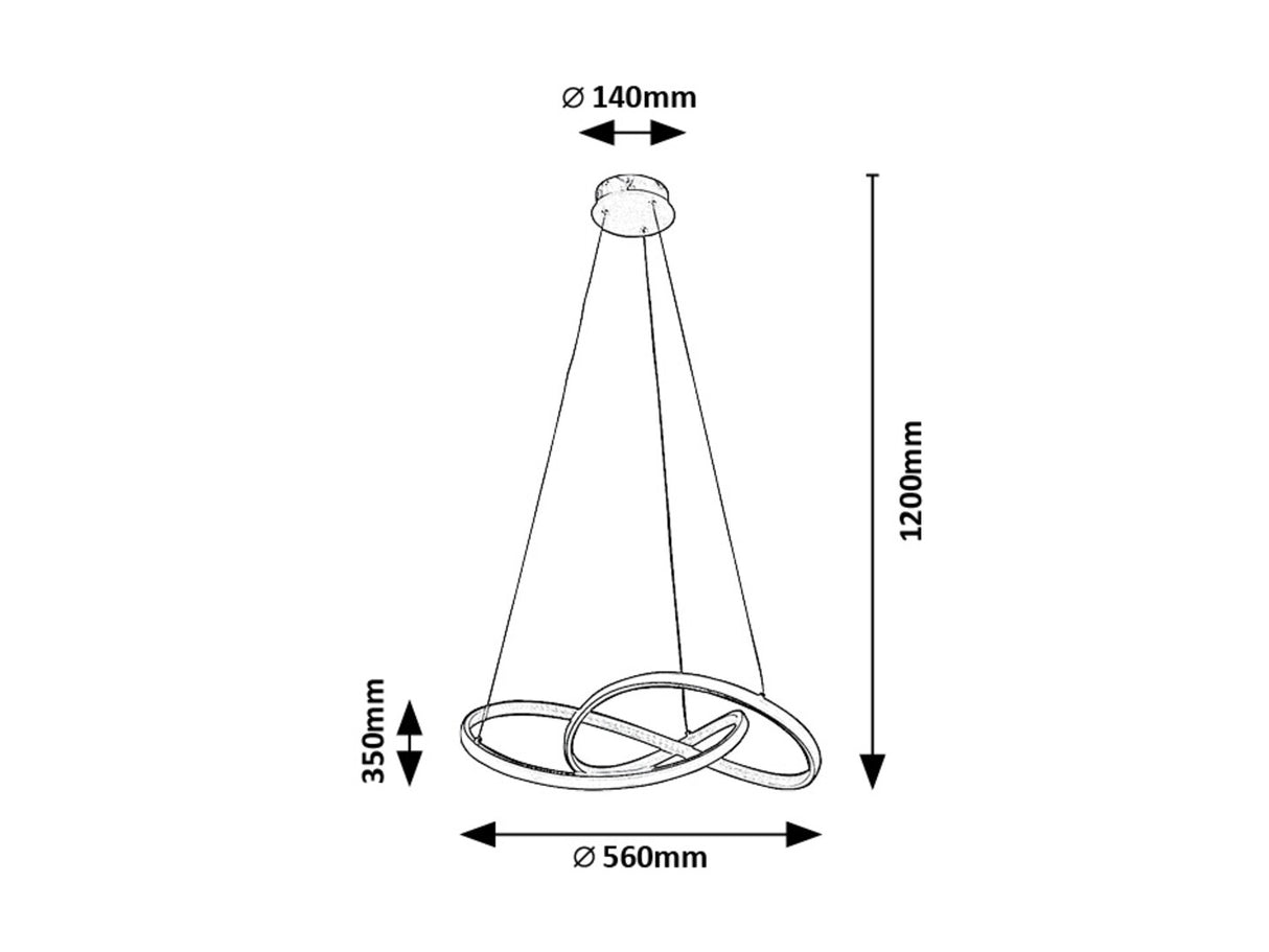 Suspensie Castiel, auriu, led 36w, 2380 lm, Rabalux 72215