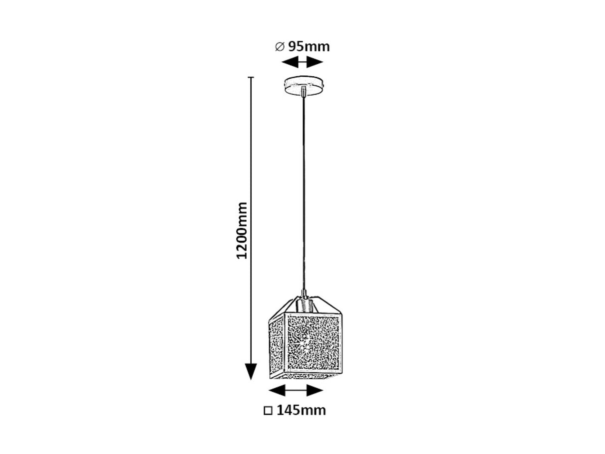 Suspensie Samilo, 1xE27, negru, 14x14 cm, Rabalux 72217