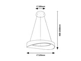 Suspensie Iliana, argintiu, LED, 56W, 3380 lumeni, 3000K, L.52 cm, Rabalux 72236