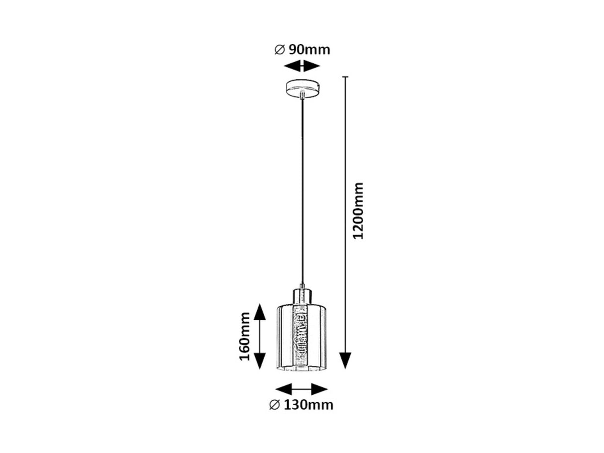 Suspensie Perez, negru, 1xE27, Rabalux, 72248