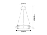 Suspensie Grete, negru mat, LED, 32W, 2150 lumeni, 3000K, D.50 cm, Rabalux 72258