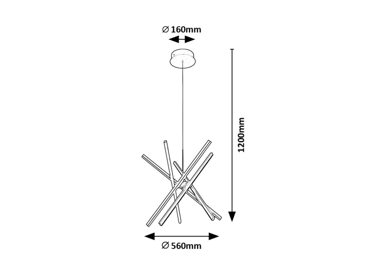 Suspensie Matilde, negru, led 48W, Rabalux, 72267