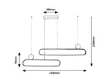 Suspensie Circado, auriu/negru, LED, 48W, 2550 lumeni, 3000K, L.123 cm, Rabalux 72268