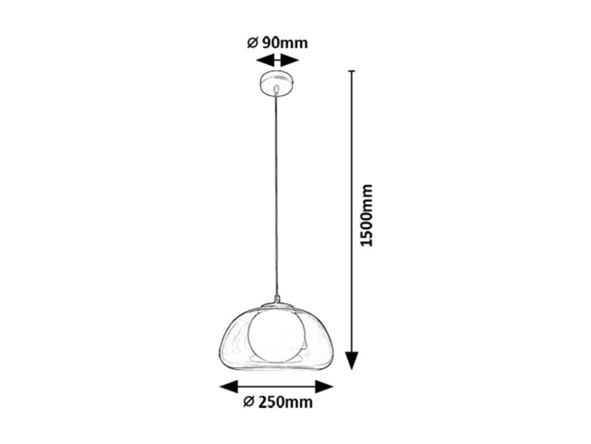 Lustra suspendata Elowen, negru, 1xG9, IP20, Rabalux, 72274