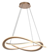 Lustra suspendata LED Kallira, auriu mat, 40W, 3800lm, 3000K, H.150cm, IP20, Rabalux, 72282