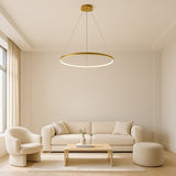 Lustra suspendata LED Beliza, auriu mat, 55W, 4100lm, 3000K, H.120cm, IP20, Rabalux, 72347