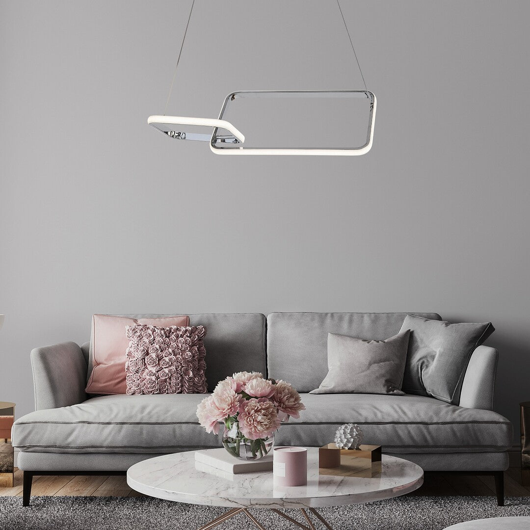 Lustra suspendata LED Malwen, crom, 36W, 2200lm, 4000K, IP20, Rabalux, 72368
