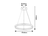 Lustra suspendata LED Nevira, maro periat, 36W, 2520lm, 3000K-6500K, H.130cm, IP20, Rabalux, 72402