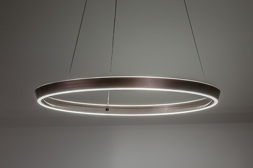 Lustra suspendata LED Nevira, maro periat, 36W, 2520lm, 3000K-6500K, H.130cm, IP20, Rabalux, 72402
