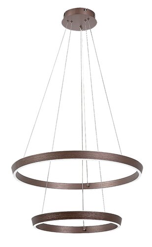 Lustra suspendata LED Nevira, maro periat, 45W, 3150lm, 3000K-6500K, H.140cm, IP20, Rabalux, 72403