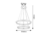Lustra suspendata LED Nevira, maro periat, 45W, 3150lm, 3000K-6500K, H.140cm, IP20, Rabalux, 72403