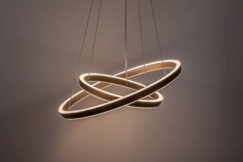 Lustra suspendata LED Nevira, maro periat, 45W, 3150lm, 3000K-6500K, H.140cm, IP20, Rabalux, 72403
