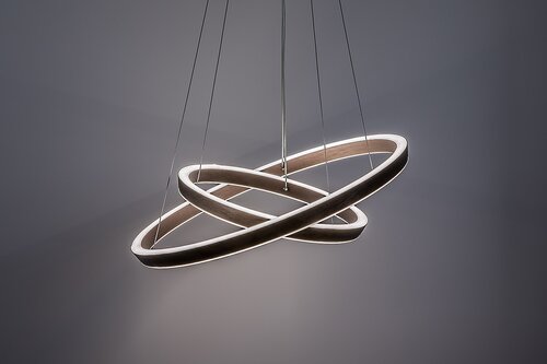 Lustra suspendata LED Nevira, maro periat, 45W, 3150lm, 3000K-6500K, H.140cm, IP20, Rabalux, 72403